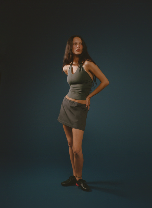 Pocket Skirt (Slate Canvas)
