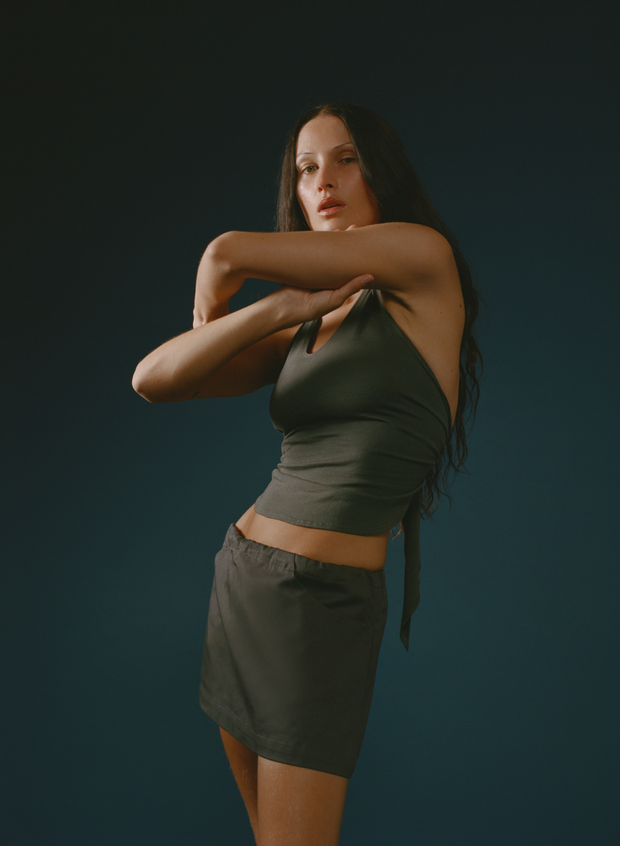 Pocket Skirt (Slate Canvas)