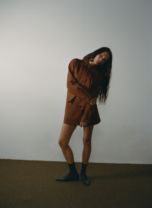 Pocket Skirt (Terracotta Canvas)