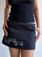 Pocket Skirt (Navy Canvas Horses)