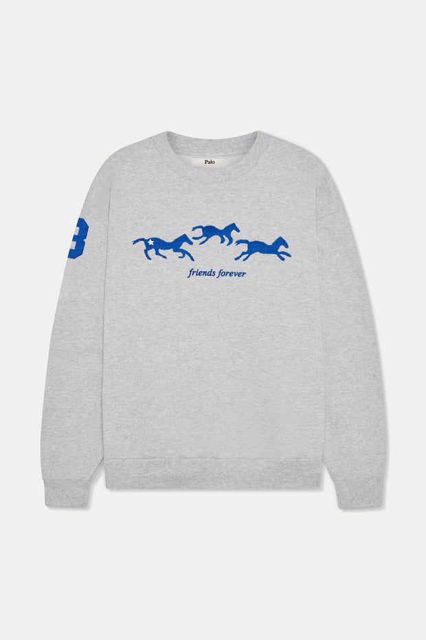 Horses Crew (Heathered Grey)